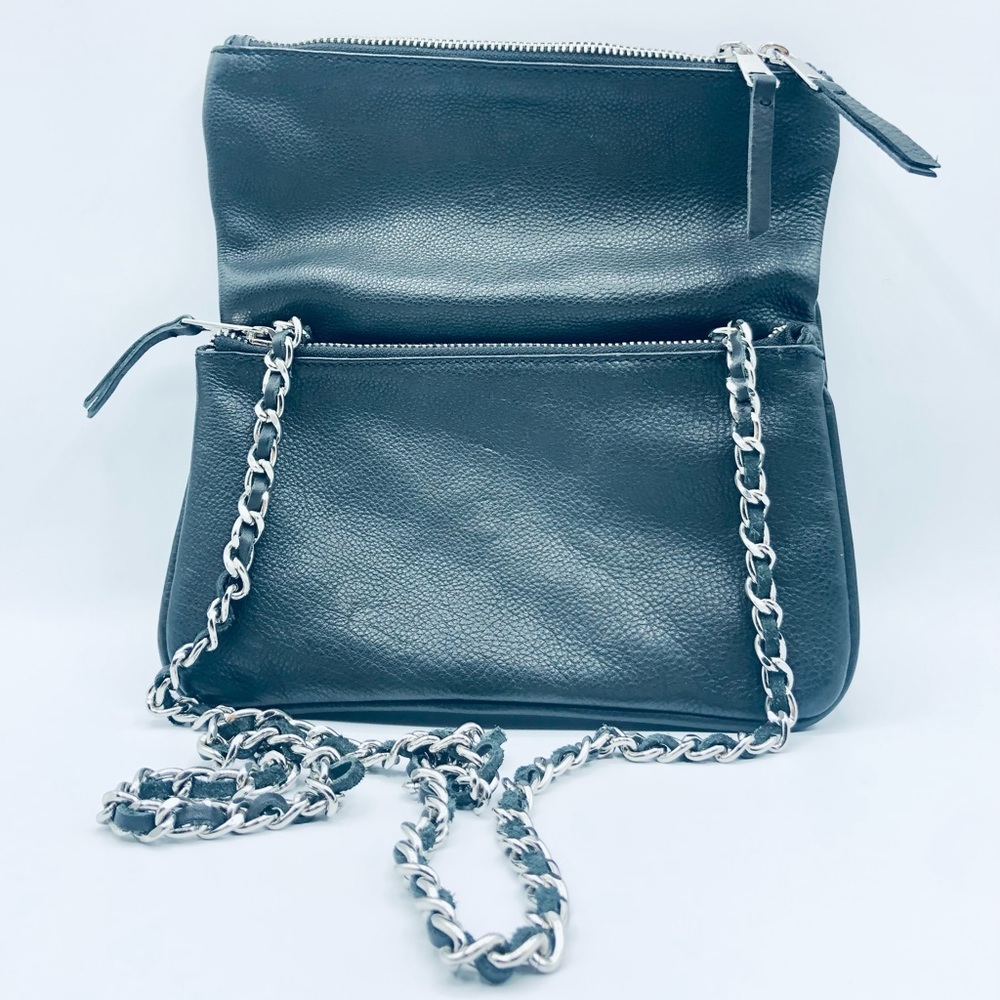 Mango Black Leather Crossbody Bag!